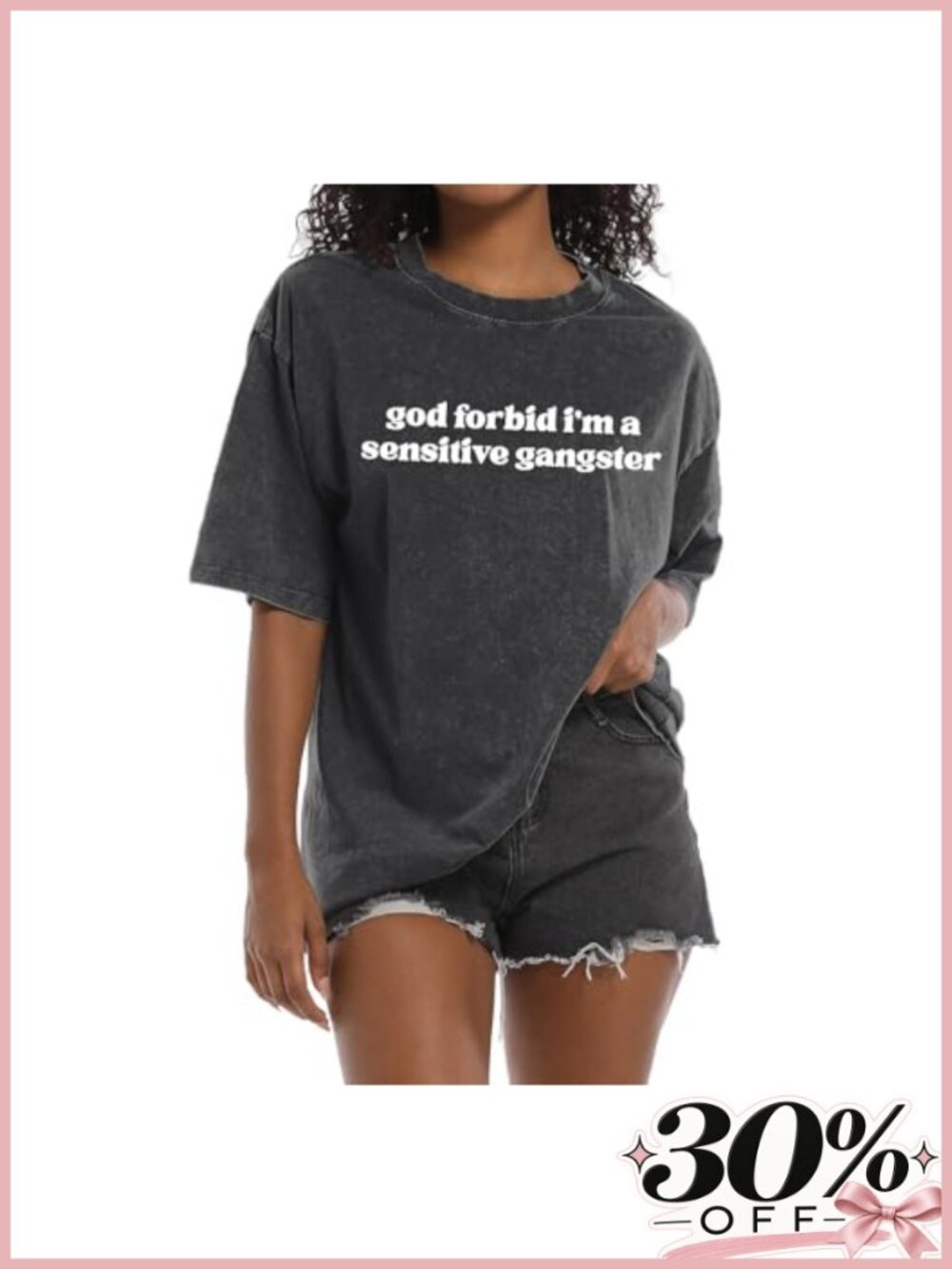 Oversized Graphic Tee Women Funny Ironic Crew Neck Short Sleeve